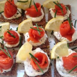 Smoked Salmon on Rye bread Canapés