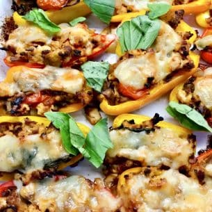 Stuffed Peppers with Turkey & Cheese