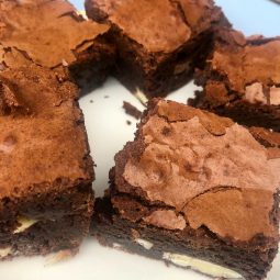 Bundle’s Gooey Chocolate Brownies - cut up